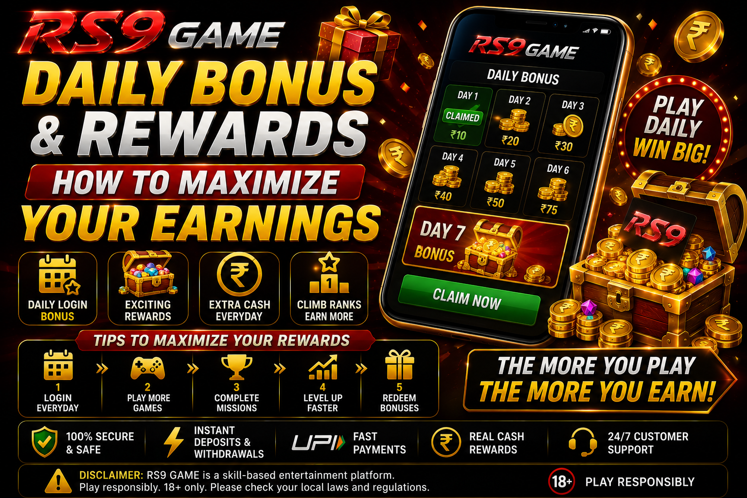 RS9 Game daily bonus and rewards